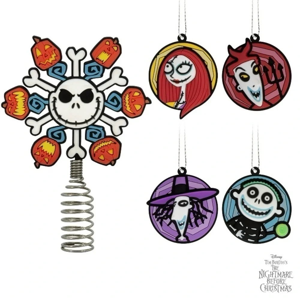 Nightmare Before Christmas Miniature Christmas Ornament Set Tree Topper